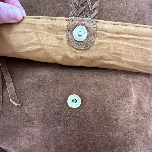 Anthropologie RAJ raj Suede Fringe Crossbody Cross Body Boho Messenger Bag - Picture 9 of 16